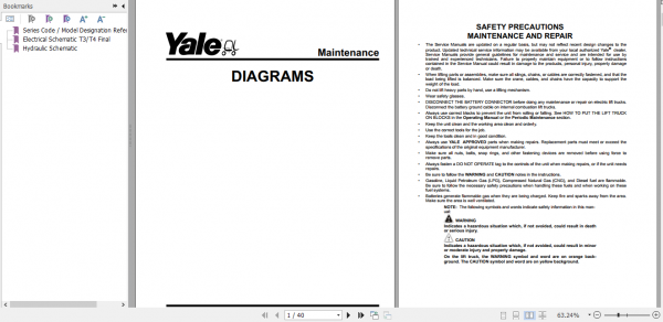 Yale Class 5 Internal Combustion Engine Trucks B674 GDP360EF36 GDP360EF48 Service Manual 2