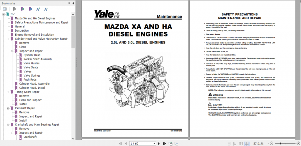 Yale Class 5 Internal Combustion Engine Trucks B810 GDPGLP16 20AF Europe Service Manual 2