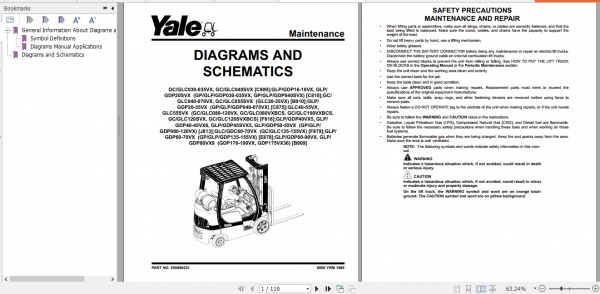 Yale Class 5 Internal Combustion Engine Trucks B909 GLPGDP170VX GLPGDP190VX Service Manual 6