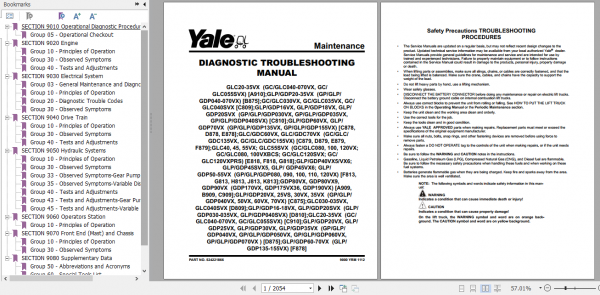 Yale Class 5 Internal Combustion Engine Trucks C810 GPGDPGLP030 040VXSVX Service Manual 3