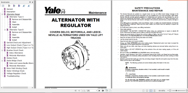 Yale Class 5 Internal Combustion Engine Trucks C813 GDPGLP35 55LJMJ Europe Service Manual 3