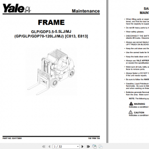 Yale Class 5 Internal Combustion Engine Trucks C813 GPGLP070 120LJMJ Service Manual 2