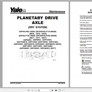Yale Class 5 Internal Combustion Engine Trucks C875 GP40 70VX GLP40 70VX GDP40 70VX Service Manual 5 1