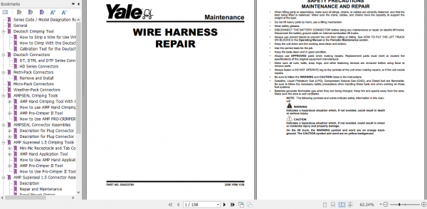 Yale Class 5 Internal Combustion Engine Trucks C909 GDPGLP80VX GP80VX 6 Europe Service Manual 2