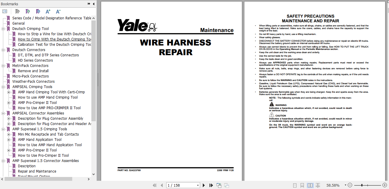 Yale Class 5 Internal Combustion Engine Trucks D810 GDPGLP030VX GDPGLP035VX GDPGLPS040VX Service Manual 5 1