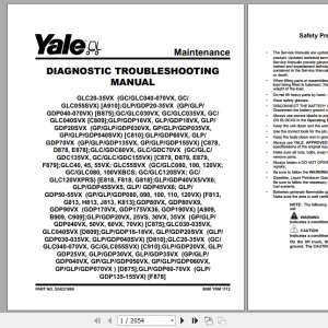Yale Class 5 Internal Combustion Engine Trucks D875 GPGLPGDP040VX GPGLPGDP070VX Service Manual 2e79fdff72355a19d