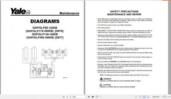Yale Class 5 Internal Combustion Engine Trucks D875 GPGLPGDP040VX GPGLPGDP070VX Service Manual 476055b836bce0637 1