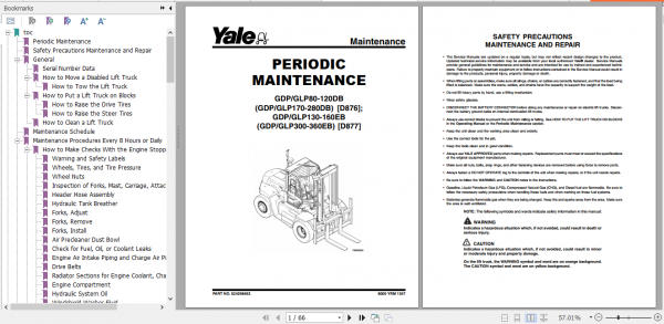 Yale Class 5 Internal Combustion Engine Trucks D876 GDP80DB GDP120DB Europe Service Manual 3