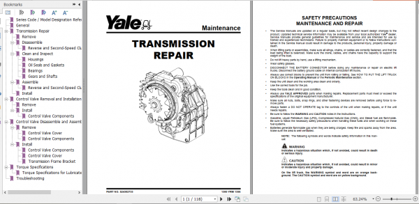 Yale Class 5 Internal Combustion Engine Trucks D877 GDP130EB GDP160EB Europe Service Manual 5