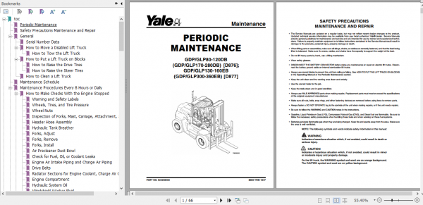 Yale Class 5 Internal Combustion Engine Trucks D877 GDPGLP300EB GDGLPP360EB Service Manual 4