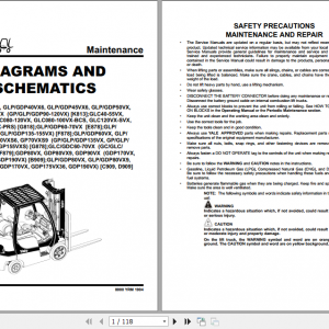 Yale Class 5 Internal Combustion Engine Trucks D909 GDP80VX GLP90VX Europe Service Manual 3