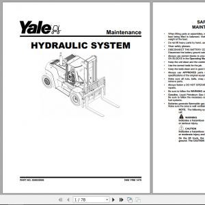 Yale Class 5 Internal Combustion Engine Trucks E877 GDP130EC GDP160EC Europe Service Manual 2