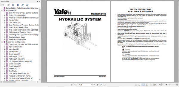 Yale Class 5 Internal Combustion Engine Trucks E877 GDP130EC GDP160EC Europe Service Manual 2