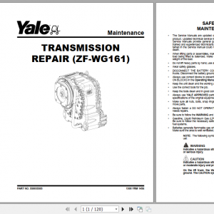 Yale Class 5 Internal Combustion Engine Trucks E877 GDP130EC GDP160EC Europe Service Manual 6