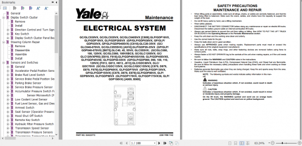 Yale Class 5 Internal Combustion Engine Trucks E878 GLP60VX GDP70VX Europe Service Manual 3