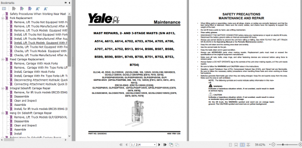 Yale Class 5 Internal Combustion Engine Trucks E878 GPGLPGDP135VX GPGLPGDP155VX Service Manual 4