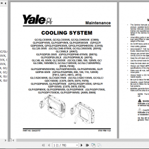 Yale Class 5 Internal Combustion Engine Trucks F813 GLPGDP 40VX5 55VX Europe Service Manual 1