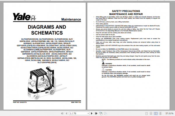 Yale Class 5 Internal Combustion Engine Trucks F813 GPGDPGLP080VX 120VX Service Manual 3
