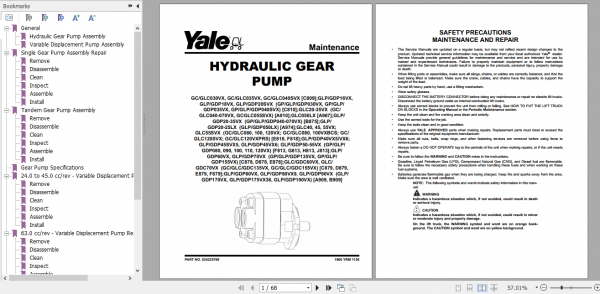 Yale Class 5 Internal Combustion Engine Trucks G813 GP080 120VX GDP080 120VX Service Manual 2