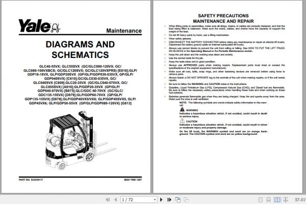 Yale Class 5 Internal Combustion Engine Trucks G813 GP080 120VX GDP080 120VX Service Manual 3