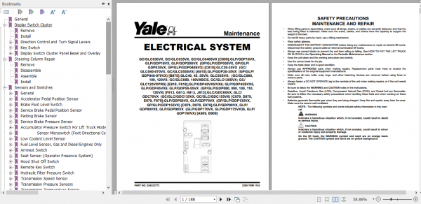 Yale Class 5 Internal Combustion Engine Trucks G813 GP080 120VX GDP080 120VX Service Manual 4