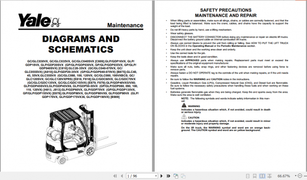 Yale Class 5 Internal Combustion Engine Trucks H813 GLPGDP40VX5 55VX Europe Service Manual 3