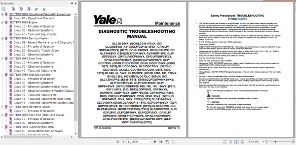 Yale Class 5 Internal Combustion Engine Trucks H813 GPGLPGDP080 090 100 110 120VX Service Manual 1