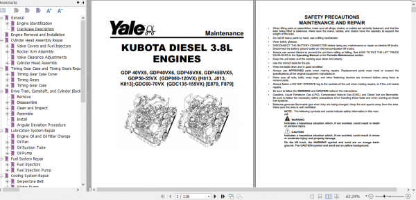 Yale Class 5 Internal Combustion Engine Trucks K813 GLPGDP40VX GLPGDP55VX Europe Service Manual 2