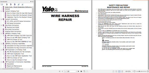 Yale Class 5 Internal Combustion Engine Trucks K813 GPGLPGDP80 120VX Service Manual 1