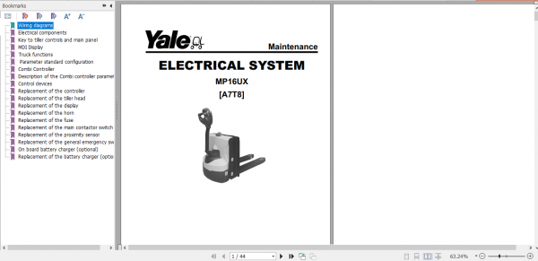Yale Motorized Hand Truck A7T8 MP16UX Service Manual 2