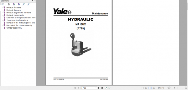 Yale Motorized Hand Truck A7T8 MP16UX Service Manual 4