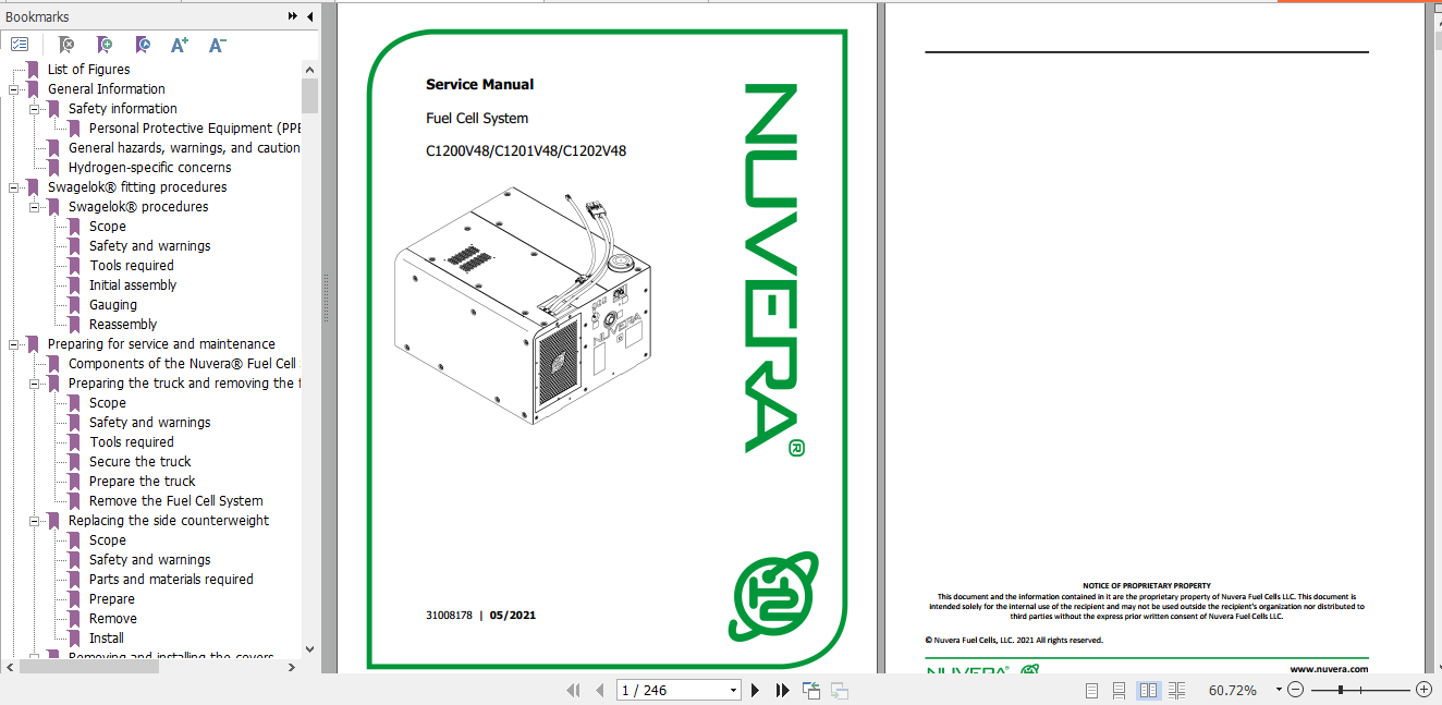 Yale Nuvera Fuel Cell System C1200V48 C1201V48 C1202V48 Service Manual 76002031 1