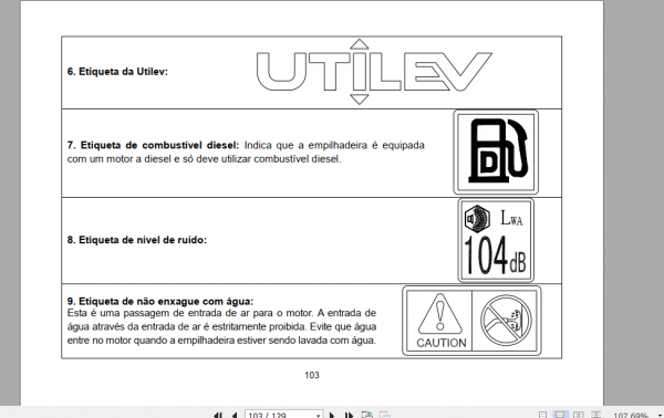 Yale Utilev 8T 10T Internal Combustion Counterbalanced Forklift Truck Service Manual Portuguese 4