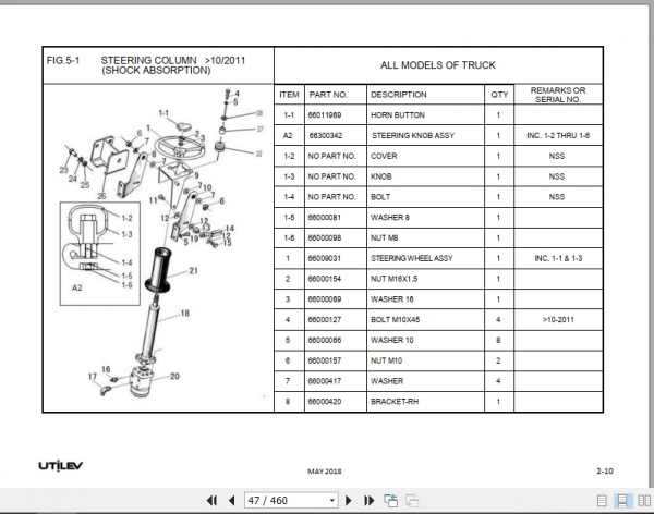 Yale Utilev Internal Combustion Counterbalanced Trucks 1.5T 1.8T Parts Catalog 1