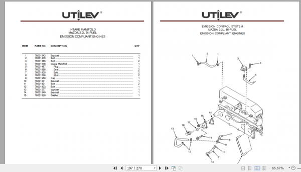 Yale Utilev Internal Combustion Counterbalanced Trucks A279 UT2.0 3.2C Parts Catalog 1