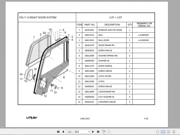 Yale Utilev Internal Combustion Counterbalanced Trucks A374 UT15 25PFE Parts Catalog 2