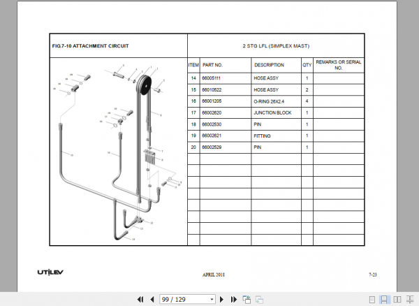 Yale Utilev Internal Combustion Counterbalanced Trucks A377 UT13 20PTE Parts Catalog 4