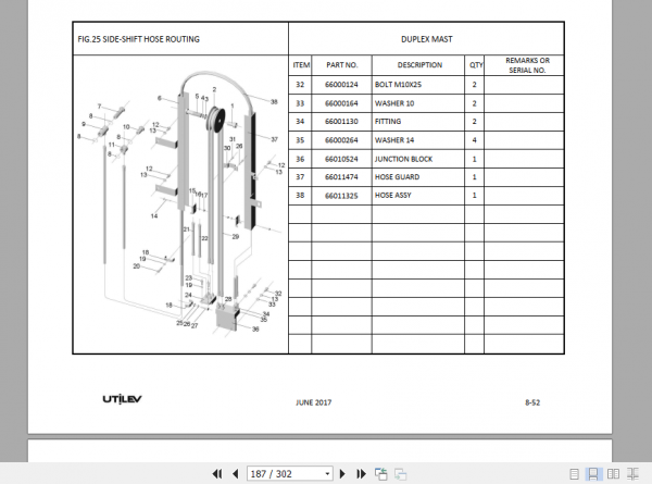 Yale Utilev Internal Combustion Counterbalanced Trucks A379 UT15 25PFE Parts Catalog 4