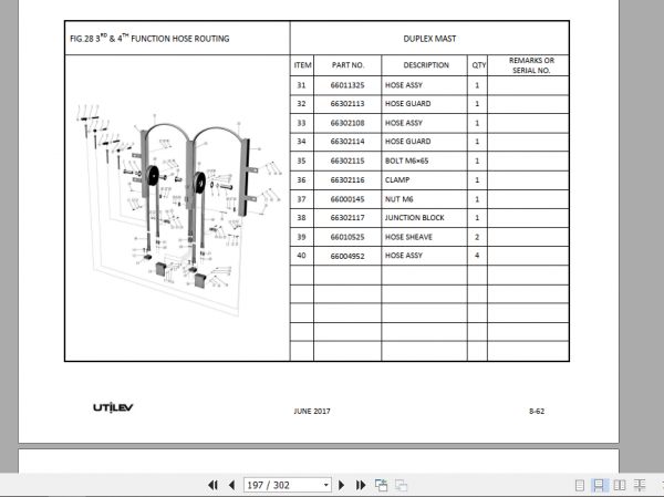 Yale Utilev Internal Combustion Counterbalanced Trucks A392 UT30 35PFE Parts Catalog 4