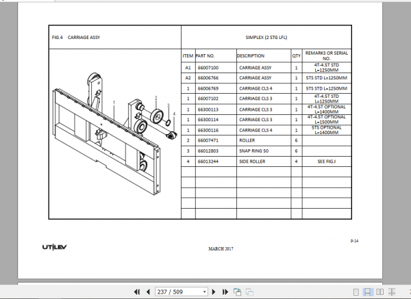 Yale Utilev Internal Combustion Counterbalanced Trucks A411 UT40 50PS Parts Catalog 3