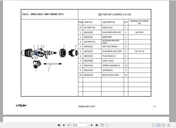 Yale Utilev Internal Combustion Counterbalanced Trucks A973 UT80 100P Parts Catalog 2
