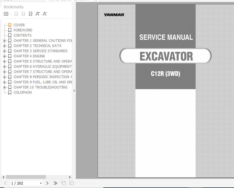 Yanmar Crawler Carriers C12R Service Manuals EN PDF 1