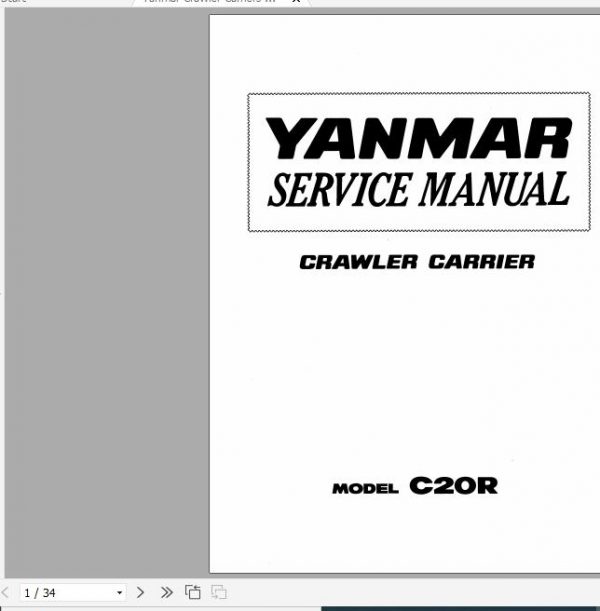 Yanmar Crawler Carriers C20R Service Manuals EN PDF 1