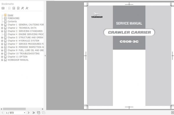 Yanmar Crawler Carriers C50R 3C Service Manuals EN PDF 1