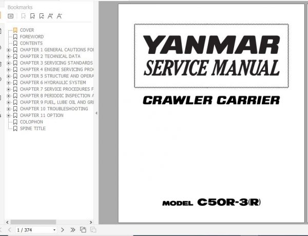 Yanmar Crawler Carriers C50R 3R Service Manuals EN PDF 1