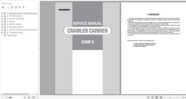 Yanmar Crawler Carriers C50R 5 Service Manuals EN PDF 1