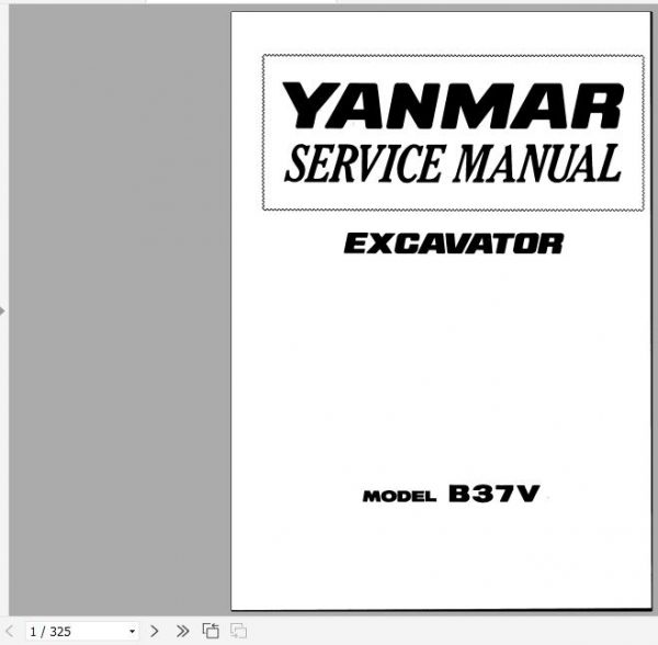 Yanmar Crawler Excavators B37V Service Manuals EN PDF 1
