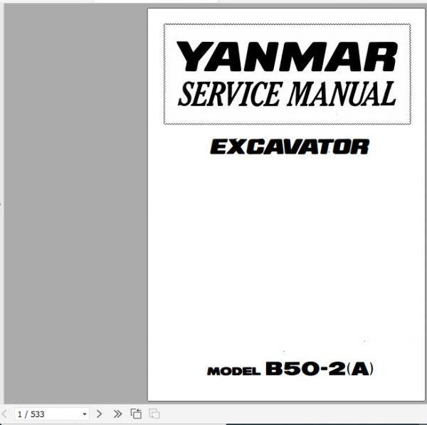 Yanmar Crawler Excavators B50 2A Service Manuals EN PDF 1