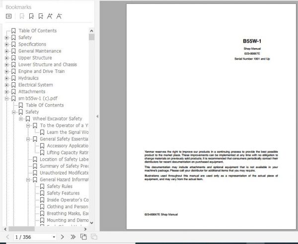 Yanmar Crawler Excavators B55W 1 Service Manuals EN PDF 1