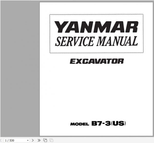 Yanmar Crawler Excavators B7 3 Service Manuals EN PDF 1